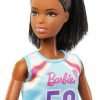 Barbie Made to Move Doll & Accessories, Brunette Basketball Player Wearing Removable Uniform with Ball, 22 Bendable Joints - 2