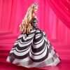 Barbie Signature Doll, 65th Anniversary Collectible with Blonde Hair, Black and White Gown, Sapphire Gem Earrings and Sunglasses - 5
