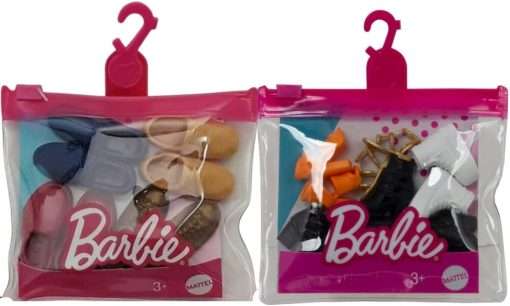 Barbie and Ken Shoe Accessory Packs with 9 Total Pairs of Doll Shoes