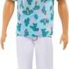 Barbie Fashionistas Ken Fashion Doll #211 with Blonde Hair, Blue Cactus Tee, White Shorts and Sneakers - 1