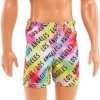 Barbie Ken Beach Doll with Blond Hair Dressed in Colorful Los Angeles-Print Swim Trunks - 1