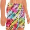 Barbie Ken Beach Doll with Blond Hair Dressed in Colorful Los Angeles-Print Swim Trunks - 5