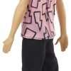 Barbie Ken Fashionistas Doll #193, Slender, Rooted Brown Hair, Lightning Bolt Hoodie, Black Pants, Slip-On Shoes, for Kids 3 to 8 Years Old - 5