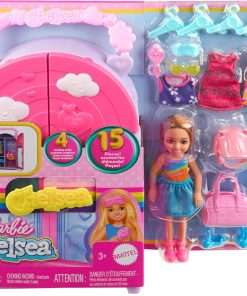 Barbie Chelsea Doll & Closet Toy Playset with 15 Pieces Clothes & Accessories Included, Foldable Set for On-The-Go Play & Storage - 6