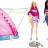 Barbie Dolls & 20 Accessories, It Takes Two Camping Tent Playset with Brooklyn & Malibu Dolls & 2 Moving Animals - 1