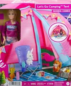 Barbie Dolls & 20 Accessories, It Takes Two Camping Tent Playset with Brooklyn & Malibu Dolls & 2 Moving Animals - 6