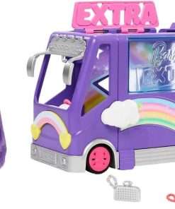 Barbie Extra Mini Minis Doll and Vehicle Playset, Expandable Tour Bus with Small Doll, Clothes and Accessories - 1
