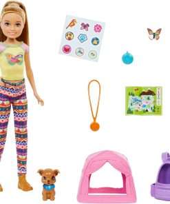 Barbie It Takes Two Stacie Doll & Accessories, Camping Playset with Doll, Pet Tent, Puppy, Sticker Sheet & Accessories - 1