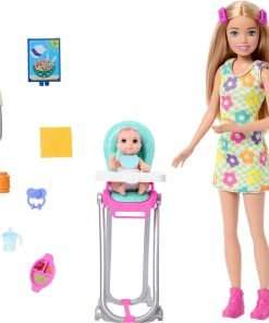 Barbie Skipper Doll & Playset with Accessories, Babysitting Set Themed to Mealtime, Color-Change Toy Play - 1