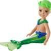 Barbie Dreamtopia Chelsea Merboy Doll with Green Hair & Tail, Accessory, Small Doll Bends at Waist - 1