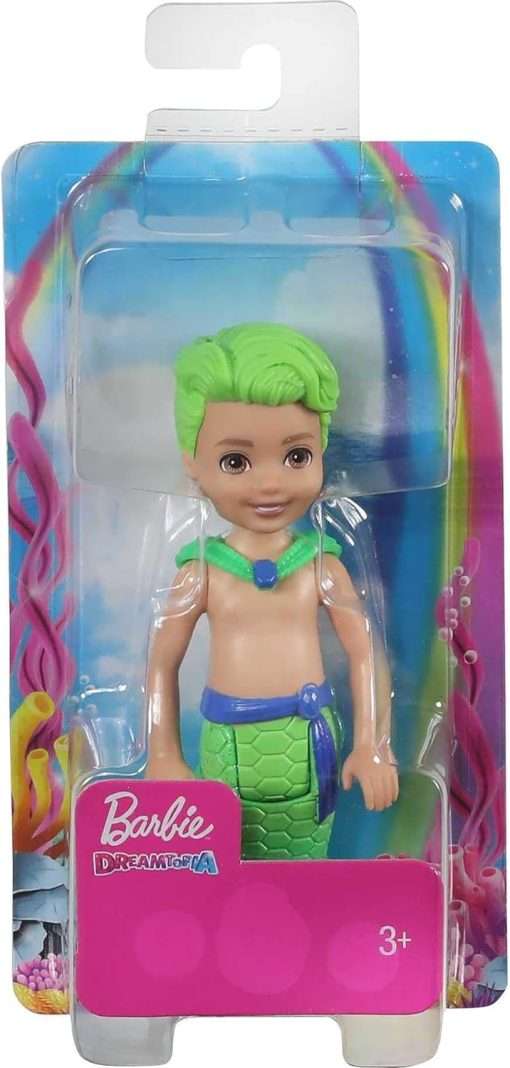 Barbie Dreamtopia Chelsea Merboy Doll with Green Hair & Tail, Accessory, Small Doll Bends at Waist - 5