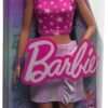 Barbie Fashionistas Doll #215 with Black Straight Hair, Pink Star-Print Top & Iridescent Skirt, 65th Anniversary Collectible Fashion Doll - 6