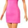 Barbie Fashionistas Doll #217 with Brown Wavy Hair Half-Up Half-Down & Pink Dress, 65th Anniversary Collectible Fashion Doll - 1