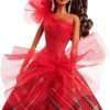 Barbie 2024 Holiday Barbie Dolls, Seasonal Collector Toy, Barbie Signature, Plaid Gown with Red Bow, Displayable Packaging, Light Brown Hair - 3