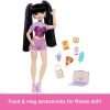 Barbie Dream Besties Doll and Accessories, Renee Posable Fashion Doll with Long Black Hair, 11 Video and Food Pieces - 3
