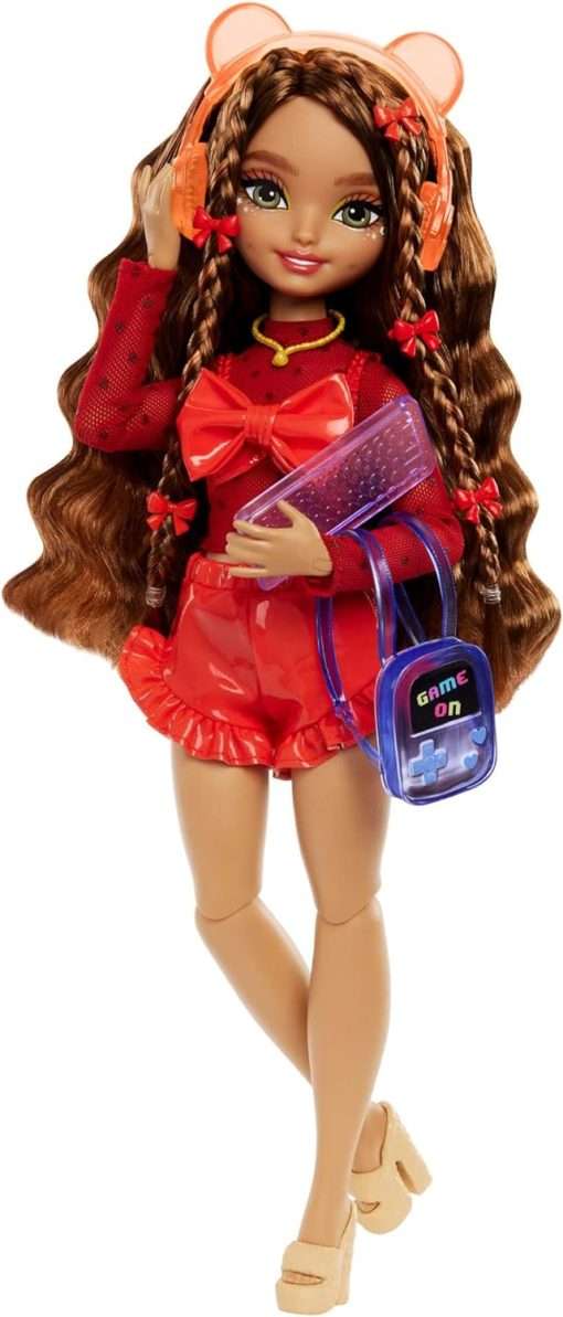 Barbie Dream Besties Doll and Accessories, Teresa Posable Fashion Doll with Brown Hair and Hair Clips, 10 Video Game Themed Pieces - 1