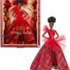 Barbie Signature Doll, 2024 Holiday Fashion Doll with Brown Hair Wearing Plaid Gown, Seasonal Collector Gift in Displayable Packaging - 1