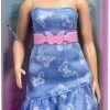 Barbie Fashionistas Doll #231 with Purple Hair, Wearing Strapless Denim Butterfly-Print Dress with Pink Belt and Boots - 6