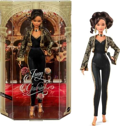 Barbie Signature Doll, Juan Gabriel Collectible in Chic Black and Gold Suit with Cropped Jacket and Golden Accessories - 1