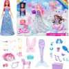 Barbie Advent Calendar with Doll & 24 Surprise Accessories Including Unicorn & 3 Pets, Transform Pink-Haired Fashion Doll into Mermaid, Fairy & More - 1