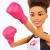 Barbie Boxer Brunette Doll with Boxing Outfit Featuring Short Top Graphic, Metallic Boxing Shorts and Pink Boxing Gloves, for Ages 3 and Up - 2