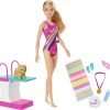 Barbie Dreamhouse Adventures Swim 'n Dive Doll, 11.5-Inch, in Swimwear, with Swimming Feature, Diving Board and Puppy, Gift for 3 to 7 Year Olds - 1