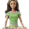 Barbie Made to Move Doll with 22 Flexible Joints & Long Wavy Brunette Hair Wearing Athleisure-wear for Kids 3 to 7 Years Old , Green - 3