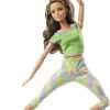 Barbie Made to Move Doll with 22 Flexible Joints & Long Wavy Brunette Hair Wearing Athleisure-wear for Kids 3 to 7 Years Old , Green - 4
