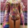 Barbie Rhythmic Gymnast Brunette Doll (12-in) with Colorful Metallic Leotard, 2 Clubs & Ribbon Accessory, Great Gift for Ages 3 Years Old & Up - 4