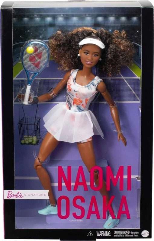 Barbie Role Models Doll, Naomi Osaka Wearing Tennis Dresswith Accessories Including Racket, Collectible with Doll Stand & Certificate of Authenticity - 6