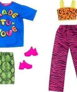 Barbie Clothes, Fashion & Accessories Pack Fashion Dolls, Set Includes 2 Complete Looks with Vibrant Outfits & Styling Pieces - 1