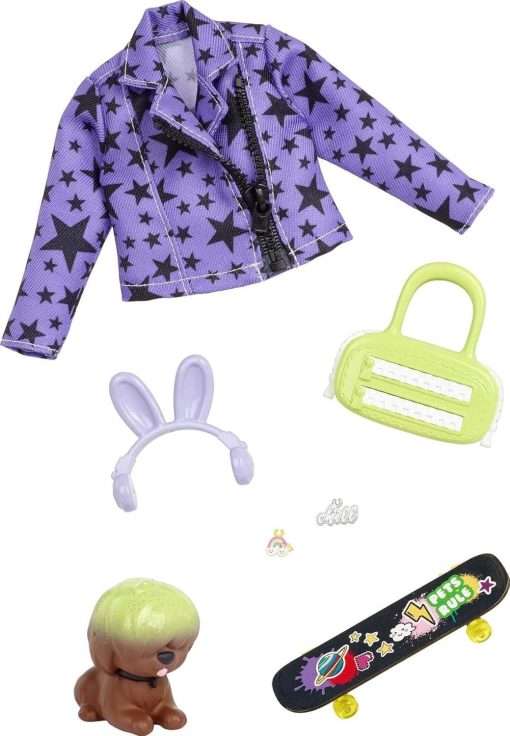 Barbie Extra Pet & Fashion Pack with 7 Pieces Including Puppy, Pet Accessories & Fashion Pieces Doll - 1