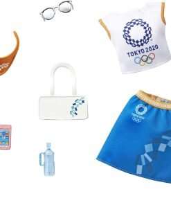 Barbie Fashion Pack of Doll Clothes Inspired by The Olympic Games Tokyo 2020, Collectible Set Includes Sports Top with Logo, Skirt & 6 Accessories - 1