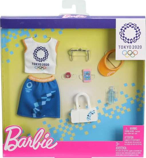 Barbie Fashion Pack of Doll Clothes Inspired by The Olympic Games Tokyo 2020, Collectible Set Includes Sports Top with Logo, Skirt & 6 Accessories - 2