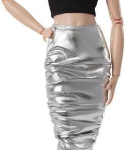 Barbie Signature Looks Doll (Original, Blonde Pixie Cut) Fully Posable Fashion Doll Wearing Black Crop Top & Metallic Skirt, Gift for Collectors - 1