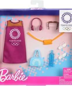Barbie Storytelling Fashion Pack of Doll Clothes Inspired by The Olympic Games Tokyo 2020- Dress with 6 Accessories Dolls, Gift for 3 to 8 Year Olds - 1