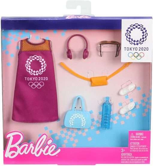 Barbie Storytelling Fashion Pack of Doll Clothes Inspired by The Olympic Games Tokyo 2020- Dress with 6 Accessories Dolls, Gift for 3 to 8 Year Olds - 1