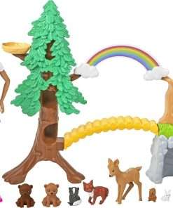 Barbie Wilderness Guide Doll and Playset, Blonde Fashion Doll with 10 Animal Figures, Tree, Rainbow and More - 1
