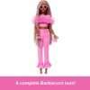 Barbie Deluxe Style Doll #4 in Barbiecore Outfit, Pink and Brown Braids, Soft Pink Top and Pant Set with Furry Collar and Fun Accessories - 5