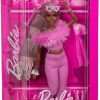 Barbie Deluxe Style Doll #4 in Barbiecore Outfit, Pink and Brown Braids, Soft Pink Top and Pant Set with Furry Collar and Fun Accessories - 6