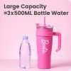 MINISO Barbie Collection Steel Cup with Handle and Straw (1600mL) - Stylish and Sustainable Drinkware for Barbie Enthusiasts - 5