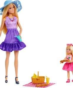 Barbie Family & Friends Dolls & Accessories Playset, Picnic-Themed Playset with Fashion & Small Dolls, Plus 9 Pieces Including Food - 1