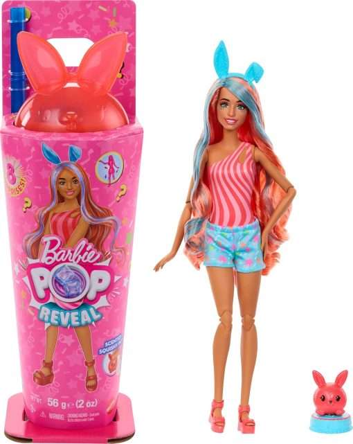 Barbie Pop Reveal Series Doll & Accessories Set, Shakes Series, Scented Bright Bunny Scented Fashion Doll & Pet, 8 Surprises Include Color Change - 1