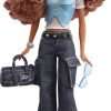 Barbie Signature My Scene Madison Doll and Accessories, Y2K-Inspired Outfit with Butterfly Top, Cargo Jeans, Denim Bag and Doll Stand - 2