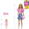 Barbie 28-in Blonde Fashion Doll with Removable Fashions, Pink Top, Denim Skirt, & Cowboy Boots, Necklace and Purse Accessory - 2