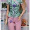 Barbie Careers Fashion Doll & Accessory, Nurse Wearing Print Top, Pink Pants & White Shoes with Stethoscope - 6