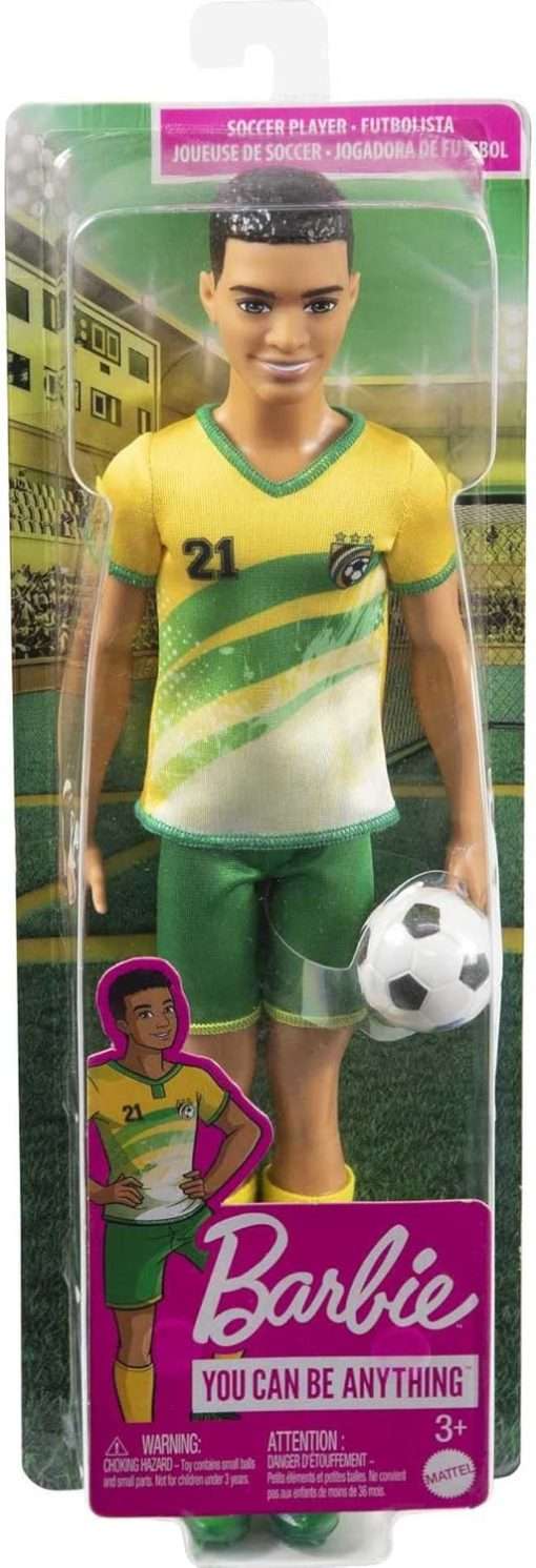Barbie Careers Ken Fashion Doll & Accessory, Soccer Player with Short Cropped Hair, #21 Uniform, Tall Socks, Cleats & Ball - 6