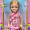 Barbie Chelsea Doll, Small Doll Wearing Removable Checked Dress & Pink Shoes with Blonde Hair & Blue Eyes - 6