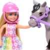 Barbie Chelsea Doll & Toy Horse Set, Includes Helmet Accessory & Saddle, Small Doll Bends at Knees to “Ride” Gray Pony - 2