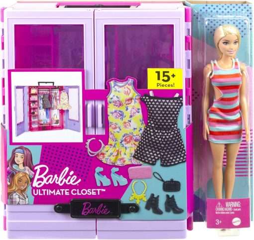 Barbie Doll & Playset, Fashionistas Ultimate Closet with Clothes (3 Outfits) & Fashion Accessories Including 6 Hangers - 6